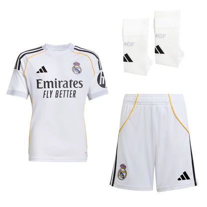Kid's Real Madrid Home Soccer Jersey Kit(Jersey+Shorts+Socks) 2025/26