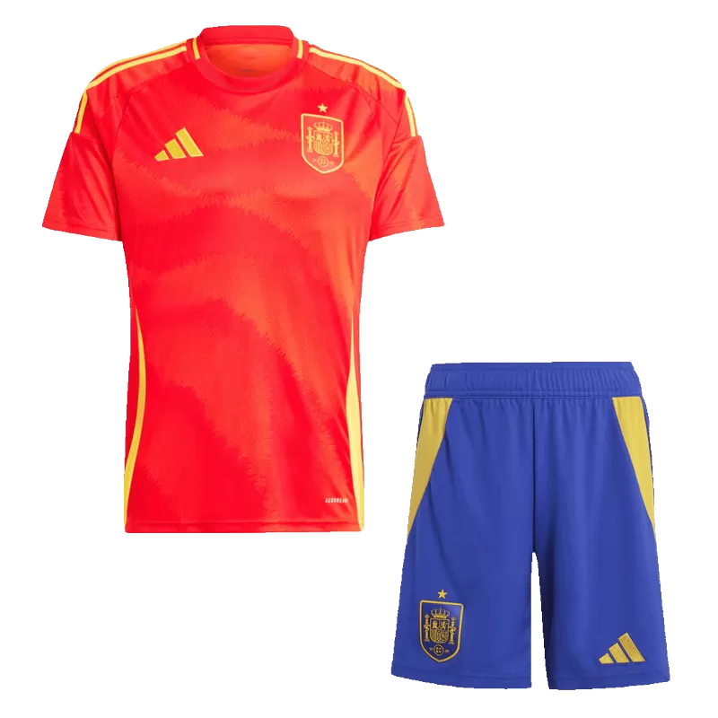 Spain Home Soccer Jersey Kit(Jersey+Shorts) 2024/25