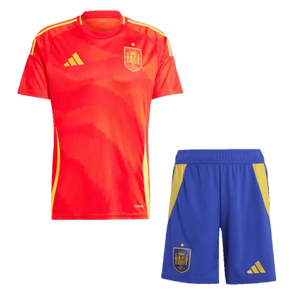 Spain Home Soccer Jersey Kit(Jersey+Shorts) 2024/25