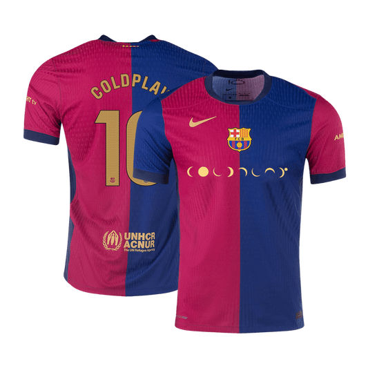 Player Version COLDPLAY #10 Barcelona Home  Soccer Jersey 2024/25 Top Soccer Jerseys Store