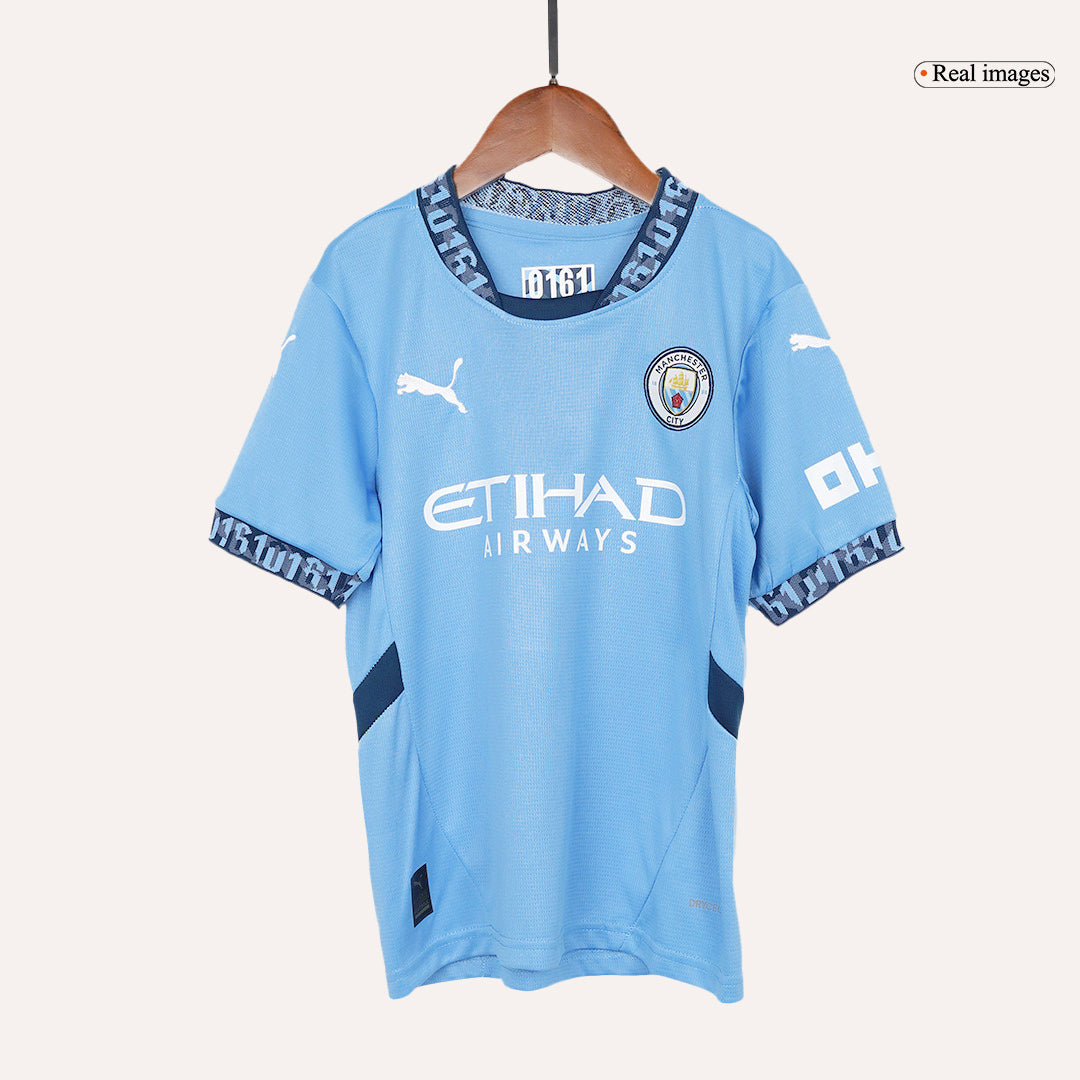 Kid's Manchester City Home  Soccer Jersey Kit(Jersey+Shorts) 2024/25 Top Soccer Jerseys Store