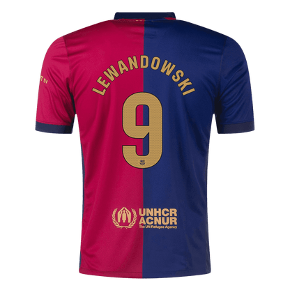 LEWANDOWSKI #9 Barcelona Home  Soccer Jersey 2024/25- Spotify Logo Without Text Top Soccer Jerseys Store