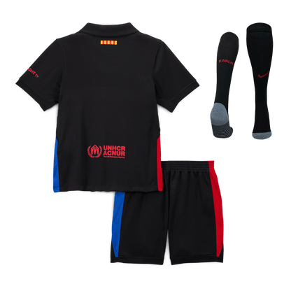 Kid's Barcelona Away  Soccer Jersey Kit(Jersey+Shorts+Socks) 2024/25 - Spotify Logo Without Text Top Soccer Jerseys Store