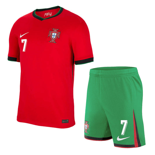 [Super Quailty] Men's Portugal RONALDO #7 Home Jersey (Jersey+Shorts) Kit Euro 2024