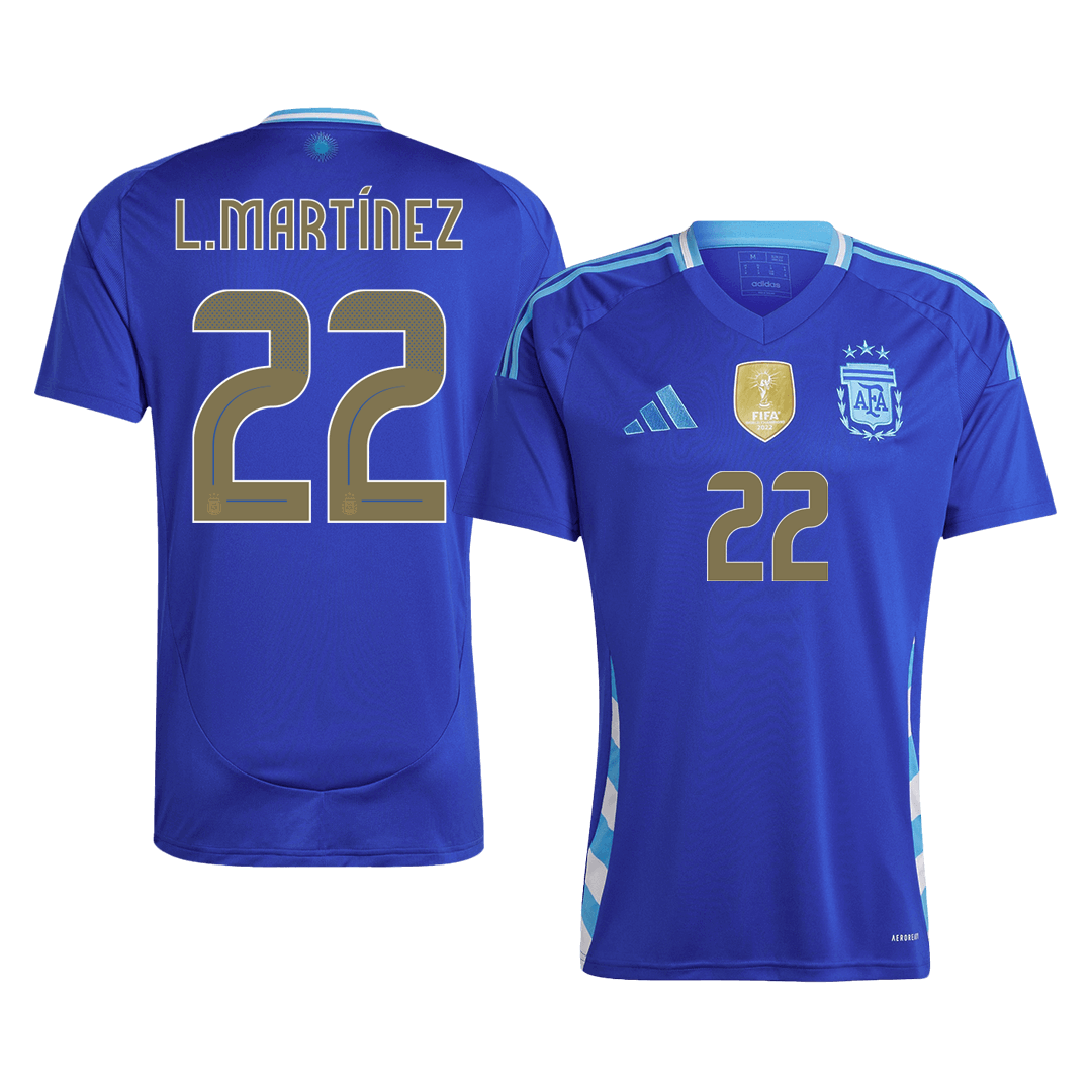 L.Martínez #22 Argentina Away  Soccer Jersey 2024 Top Soccer Jerseys Store