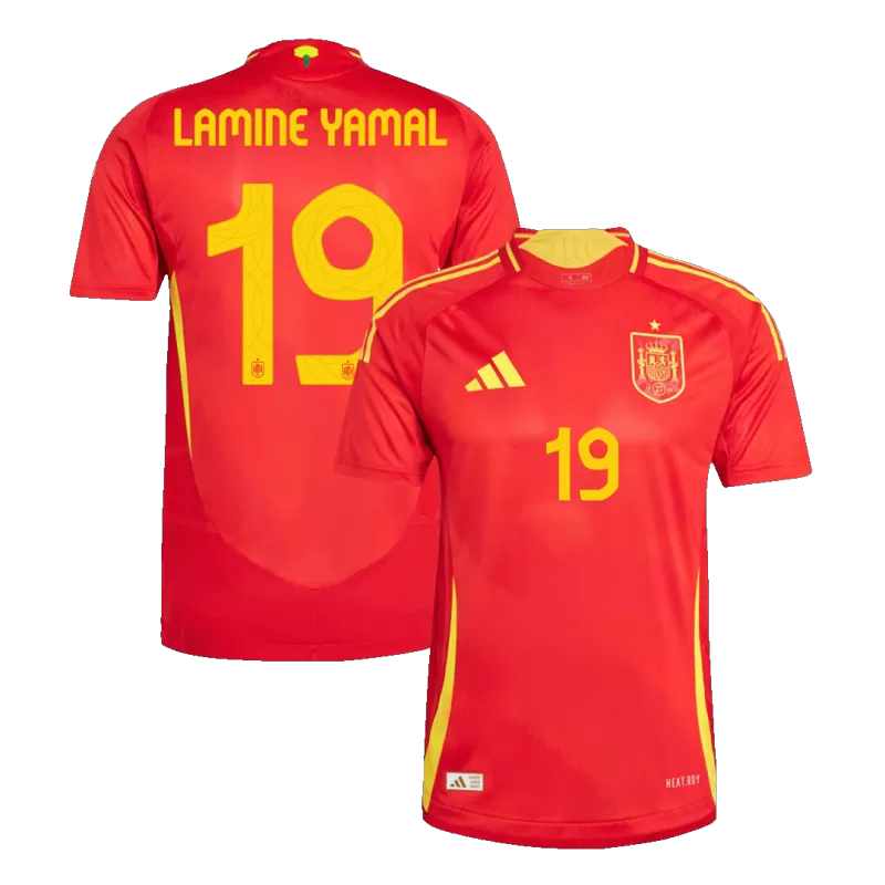 Player Version LAMINE YAMAL #19 Spain Home Soccer Jersey Euro 2024