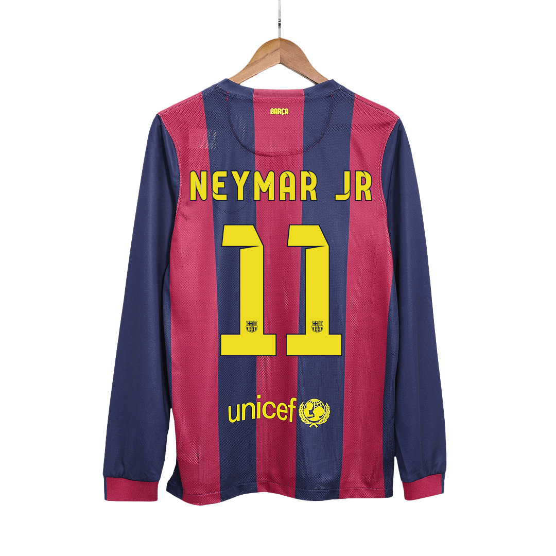 Retro NEYMAR JR #11 2014/15 Barcelona Home Long Sleeve  Soccer Jersey Top Soccer Jerseys Store