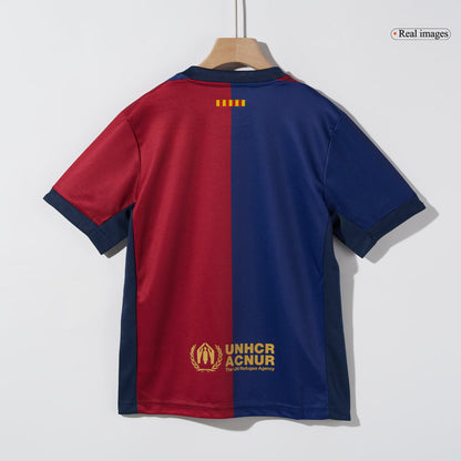 Kid's Barcelona Home  Soccer Jersey Kit(Jersey+Shorts) 2024/25 - COLDPLAY Top Soccer Jerseys Store