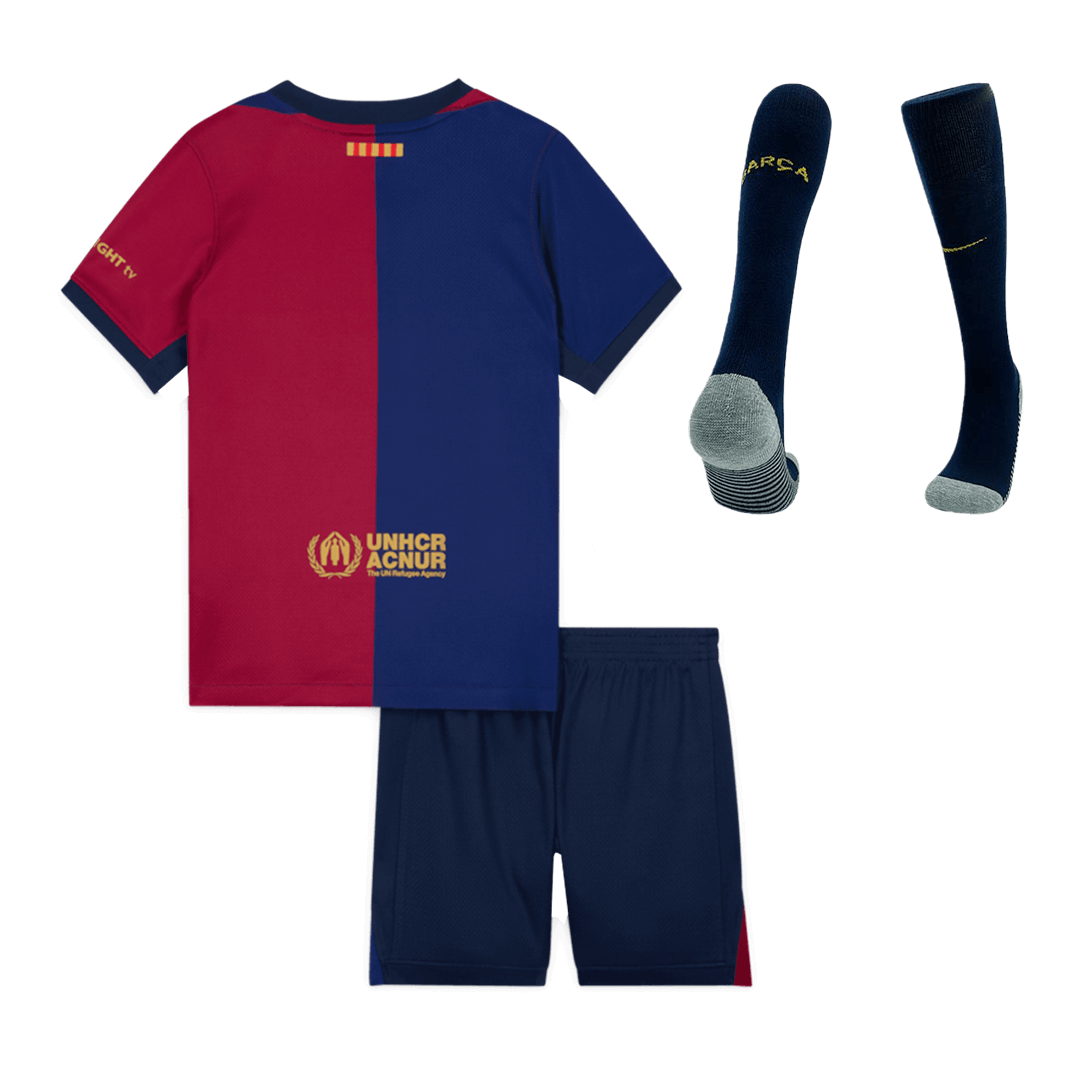 Kid's Barcelona Home  Soccer Jersey Kit(Jersey+Shorts+Socks) 2024/25 Top Soccer Jerseys Store