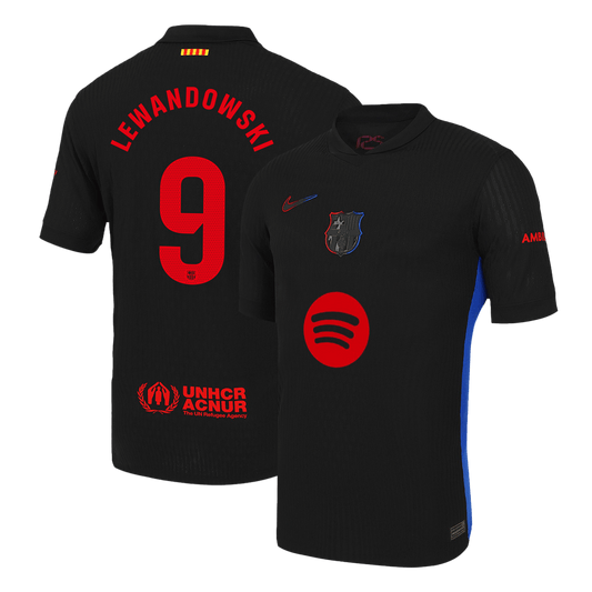 Player Version LEWANDOWSKI #9 Barcelona Away  Soccer Jersey 2024/25 - Spotify Logo Without Text Top Soccer Jerseys Store