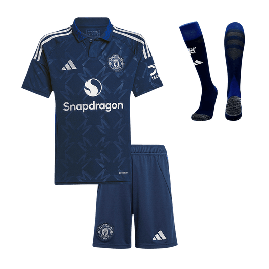 Kid's Manchester United Away  Soccer Jersey Kit(Jersey+Shorts+Socks) 2024/25 Top Soccer Jerseys Store