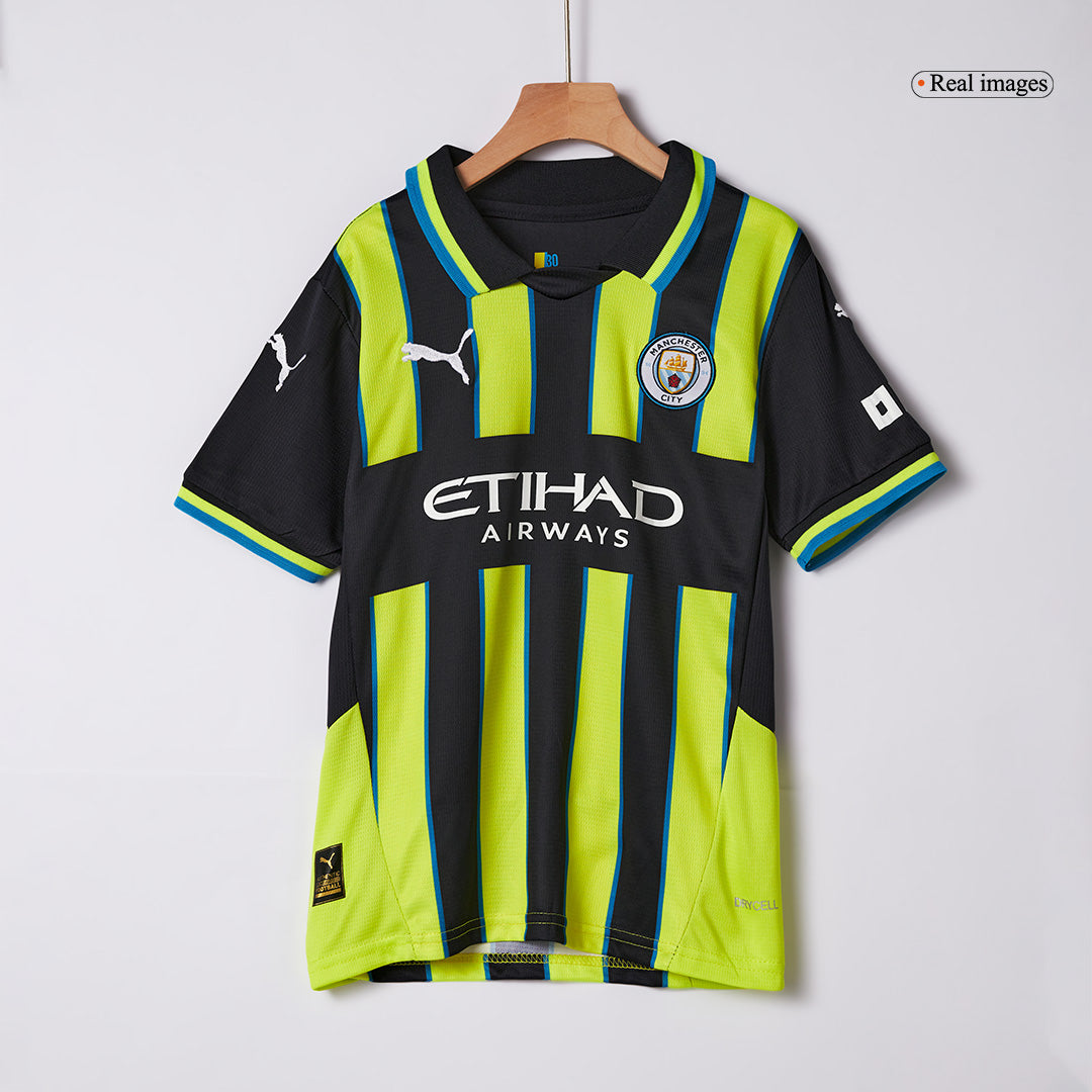 Kid's Manchester City Away  Soccer Jersey Kit(Jersey+Shorts) 2024/25 Top Soccer Jerseys Store