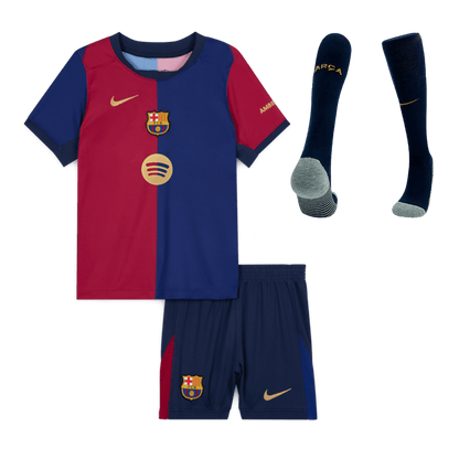 Kid's Barcelona Home  Soccer Jersey Kit(Jersey+Shorts+Socks) 2024/25-Spotify Logo Without Text Top Soccer Jerseys Store