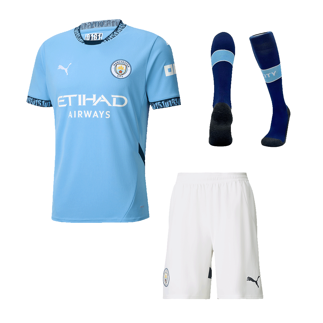 Manchester City Home  Soccer Jersey Kit(Jersey+Shorts+Socks) 2024/25 Top Soccer Jerseys Store