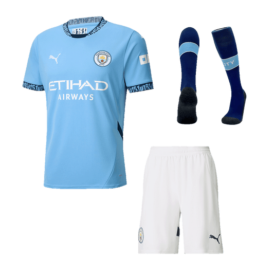 Manchester City Home  Soccer Jersey Kit(Jersey+Shorts+Socks) 2024/25 Top Soccer Jerseys Store