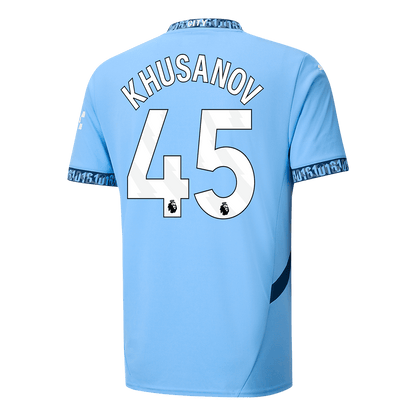KHUSANOV #45 Manchester City Home  Soccer Jersey 2024/25 Top Soccer Jerseys Store