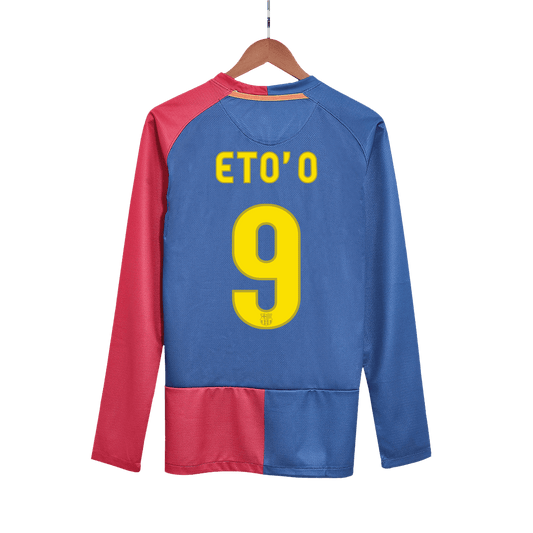 Retro ETO'O #9 2008/09 Barcelona Home Long Sleeve  Soccer Jersey- UCL Final Top Soccer Jerseys Store