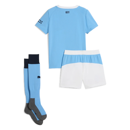 Kid's Manchester City Home Soccer Jersey Kit(Jersey+Shorts+Socks) 2025/26